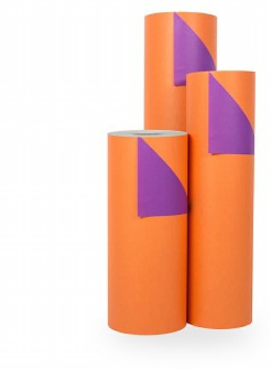 Cadeaupapier Oranje-Paars - Rol 50cm - 200m - 70gr | Winkelrol / Toonbankrol / Geschenkpapier / Kadopapier / Inpakpapier